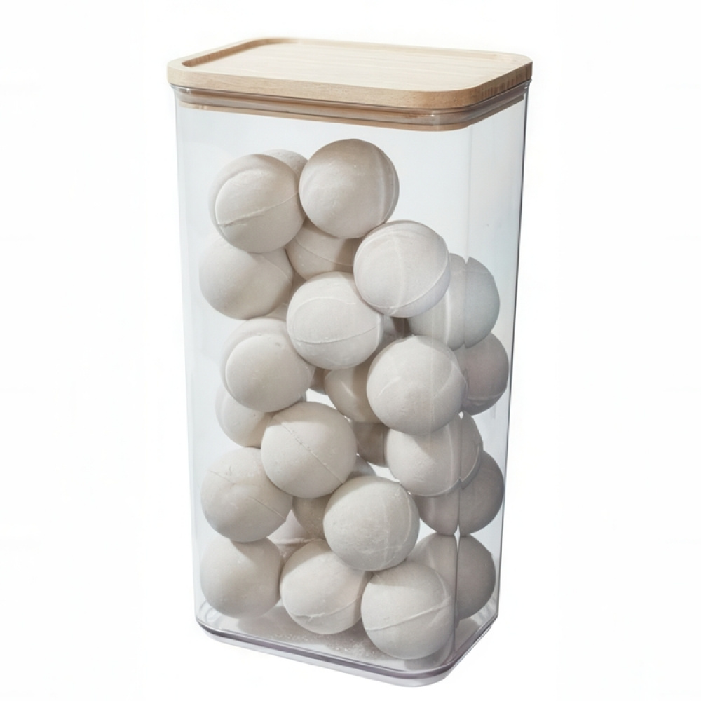 Container for Dry Food, 4 L, PANSINO RPET XL CANISTER, 16 x 12 x H 30,5 cm , Transparent / Wood in the group Storage at SmartaSaker.se (40294)