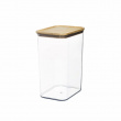 Container for Dry Food, 3 L, PANSINO RPET LARGE CANISTER, 16 x 12 x H 23 cm, Transparent / wood Container for Dry Food, 3 L, PANSINO RPET LARGE CANISTER, 16 x 12 x H 23 cm, Transparent / wood