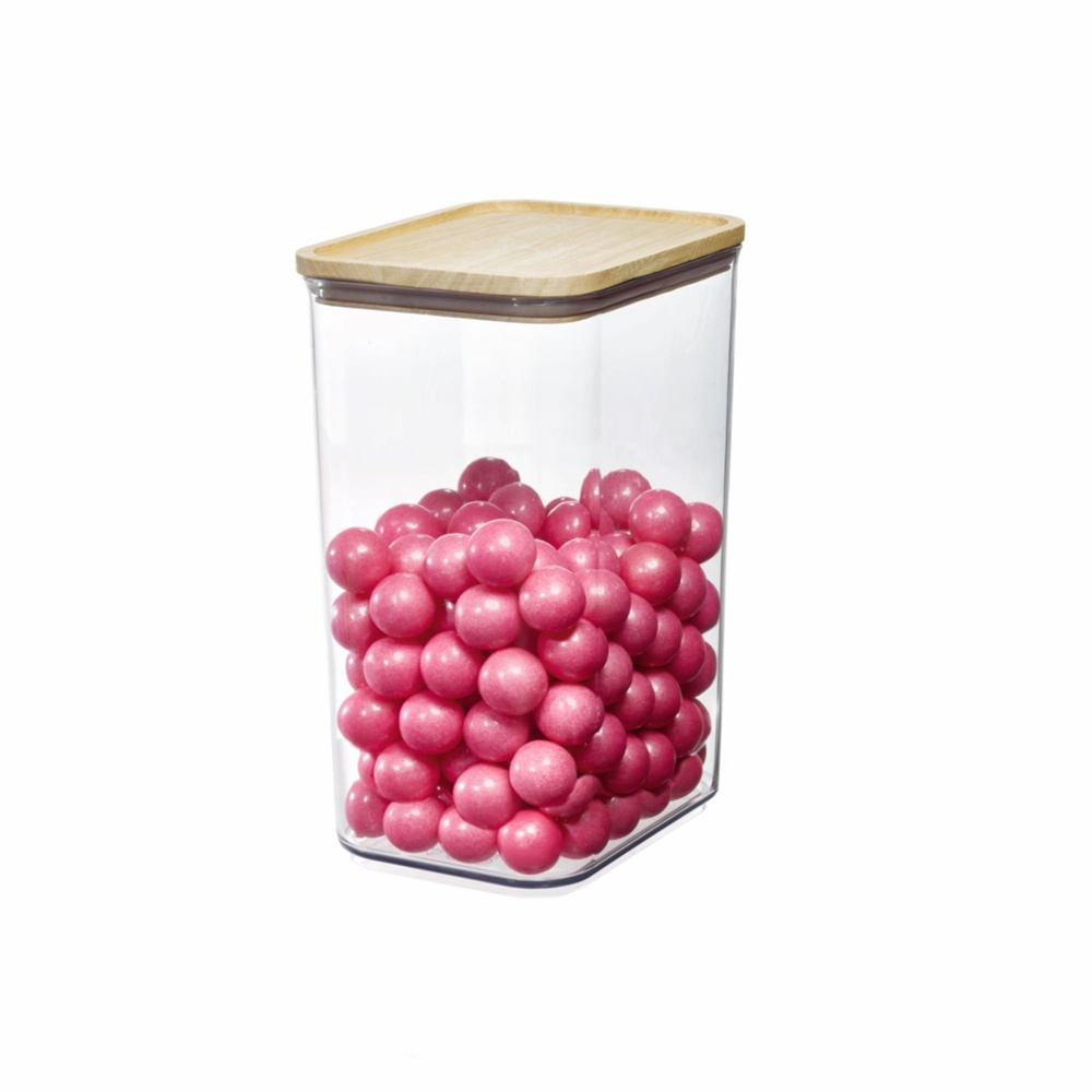 Container for Dry Food, 3 L, PANSINO RPET LARGE CANISTER, 16 x 12 x H 23 cm, Transparent / wood in the group Storage / Kitchen storage / Storage bins and jars at SmartaSaker.se (40295)