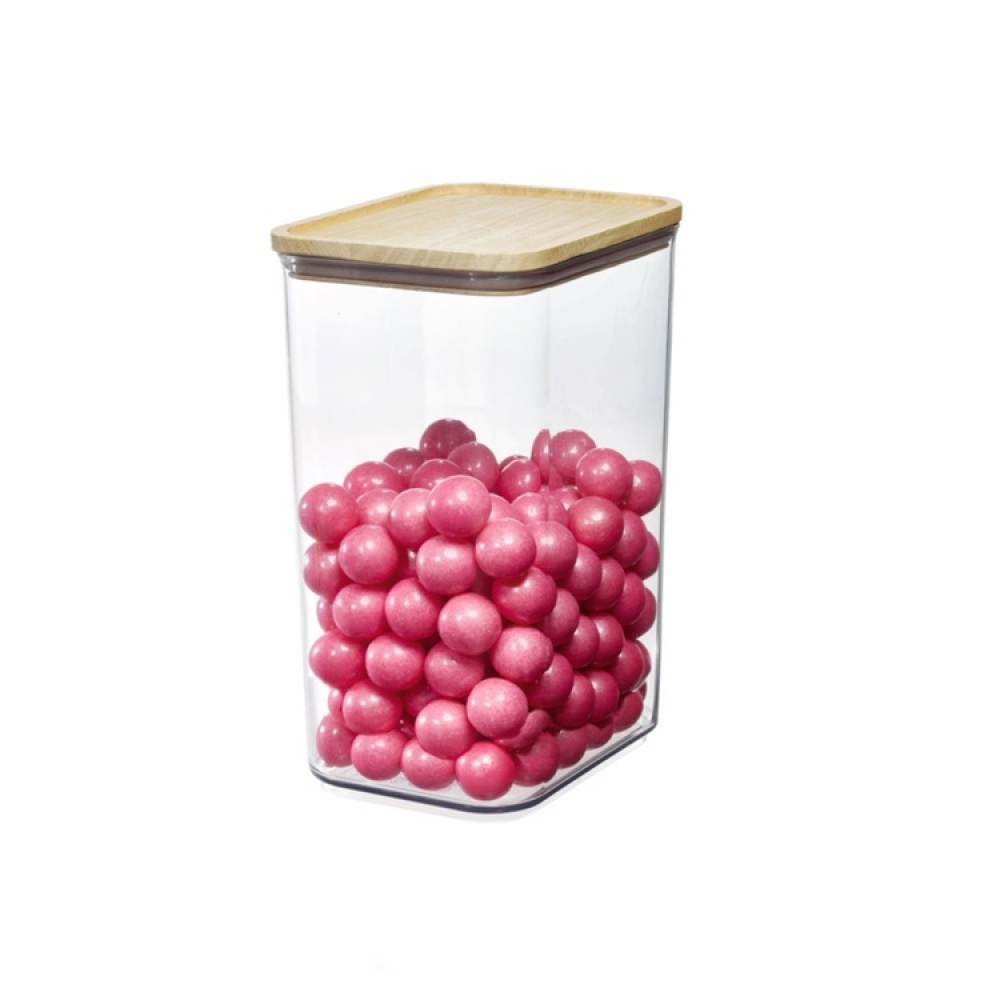 Container for Dry Food, 3 L, PANSINO RPET LARGE CANISTER, 16 x 12 x H 23 cm, Transparent / wood in the group Storage / Kitchen storage / Storage jars at SmartaSaker.se (40295)