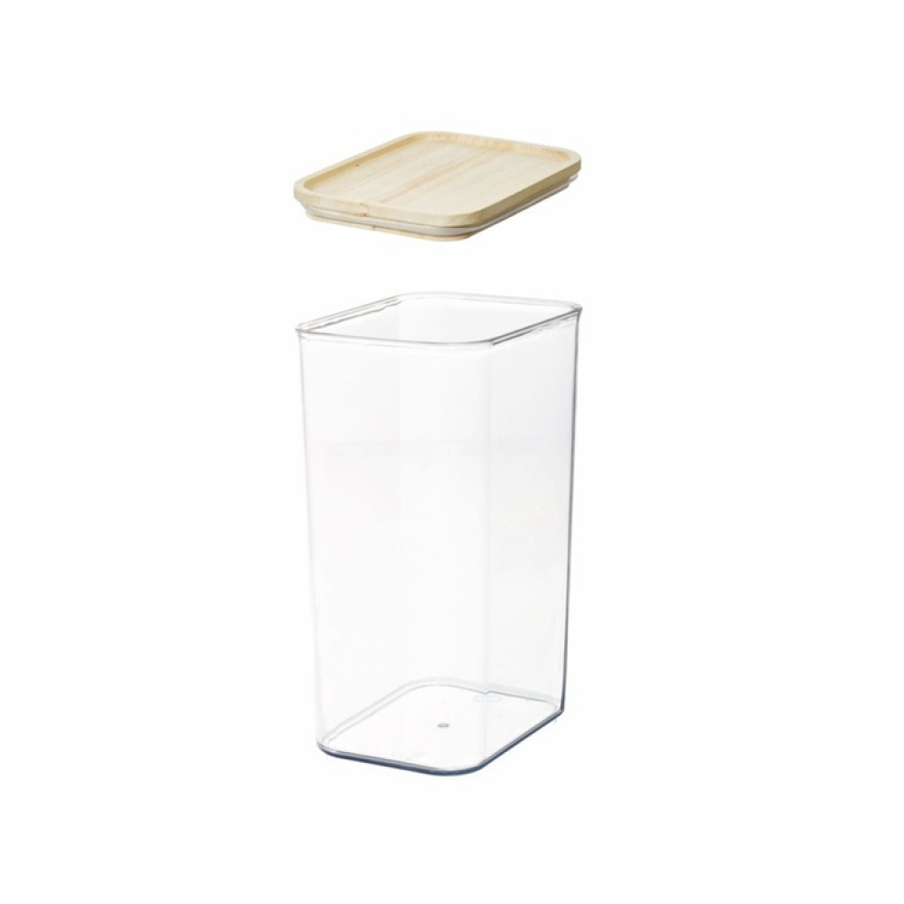 Container for Dry Food, 3 L, PANSINO RPET LARGE CANISTER, 16 x 12 x H 23 cm, Transparent / wood in the group Storage / Kitchen storage / Storage jars at SmartaSaker.se (40295)