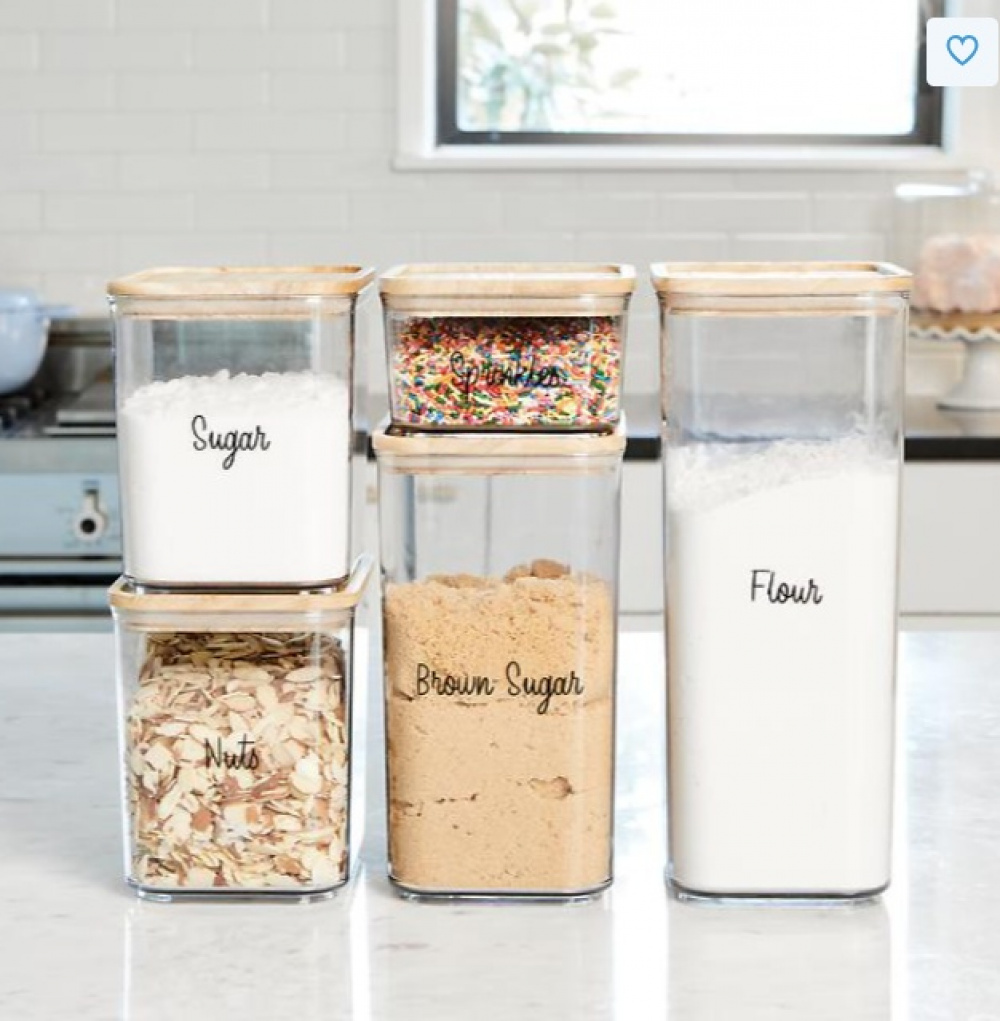 Container for Dry Food, 3 L, PANSINO RPET LARGE CANISTER, 16 x 12 x H 23 cm, Transparent / wood in the group Storage / Kitchen storage / Storage bins and jars at SmartaSaker.se (40295)