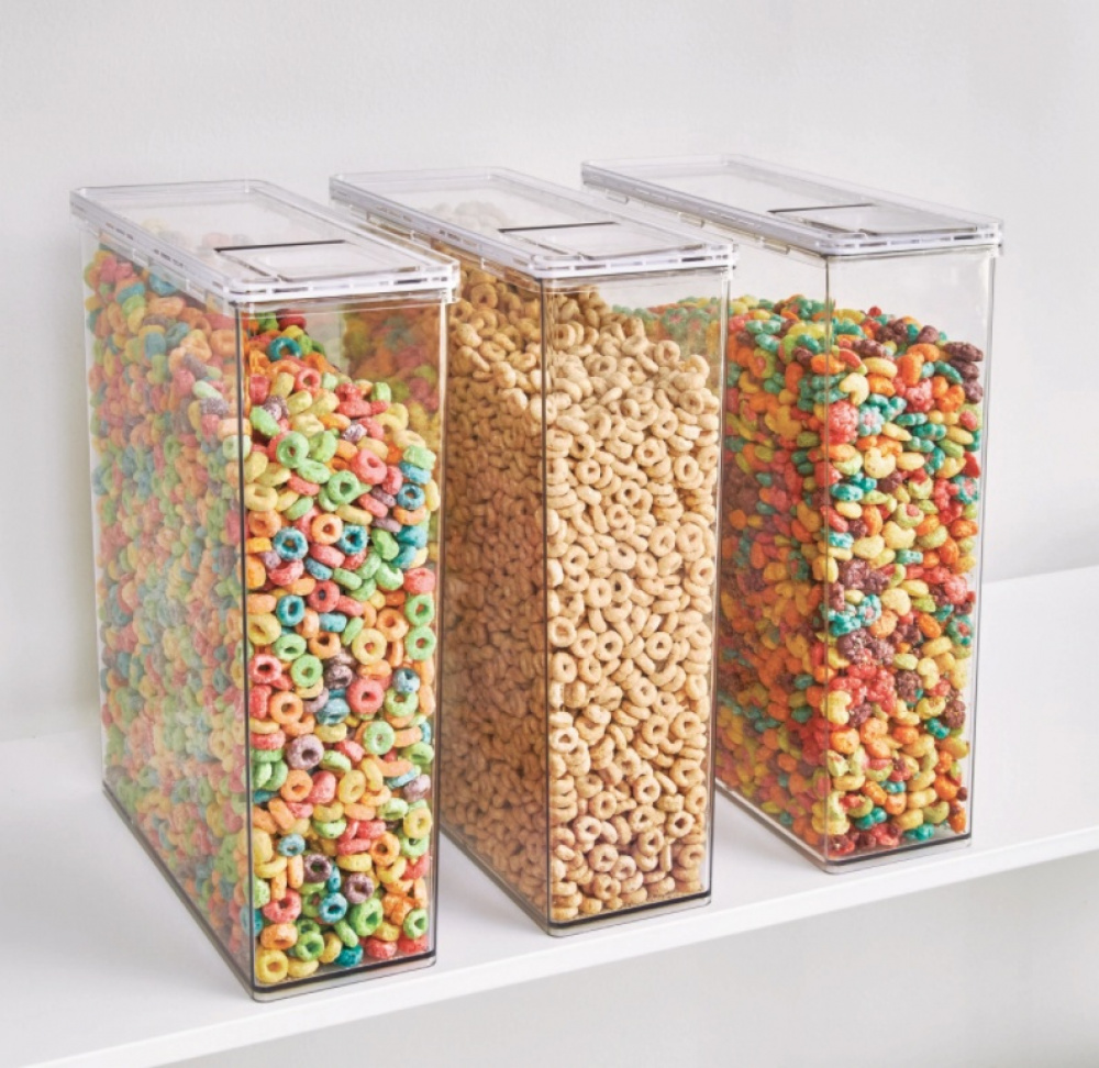 Container for Dry Food, 5,6 L, THE HOME EDIT CEREAL CANISTER, 10,2 x 25,4 x H 31 cm, Clear in the group Storage / Kitchen storage / Storage bins and jars at SmartaSaker.se (40297)