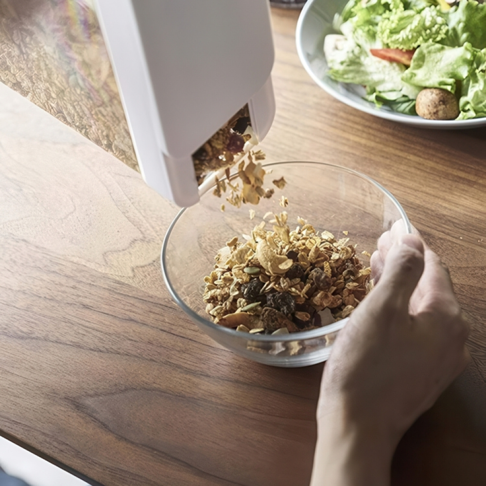 Container for Dry Food, Airtight, 2,3L, TOWER, 19 x 8,5 x H 24,5 cm, Yamazaki, Clear / White in the group Storage / Kitchen storage / Storage jars at SmartaSaker.se (40298)