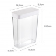 Container for Dry Food, Airtight, 2,3L, TOWER, 19 x 8,5 x H 24,5 cm, Yamazaki, Clear / White