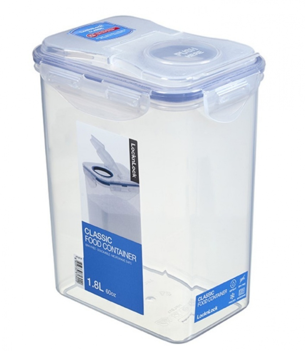 Food Box, Flip Lid, 1,8 L, LOCK & LOCK, 15,1 x 10,8 x H 18,5 cm, Clear / Blue in the group Storage / Kitchen storage / Food containers at SmartaSaker.se (40301)