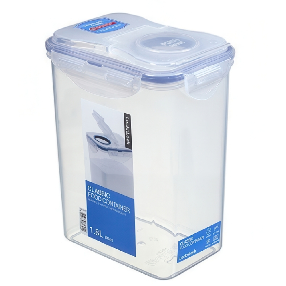 Food Box, Flip Lid, 1,8 L, LOCK & LOCK, 15,1 x 10,8 x H 18,5 cm, Clear / Blue in the group Storage / Kitchen storage / Food containers at SmartaSaker.se (40301)