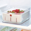 Bin with lid and colander, CRISP BERRY BIN, 16,5 x 21,6 x H 9,5 cm, Transparent / White Bin with lid and colander, CRISP BERRY BIN, 16,5 x 21,6 x H 9,5 cm, Transparent / White