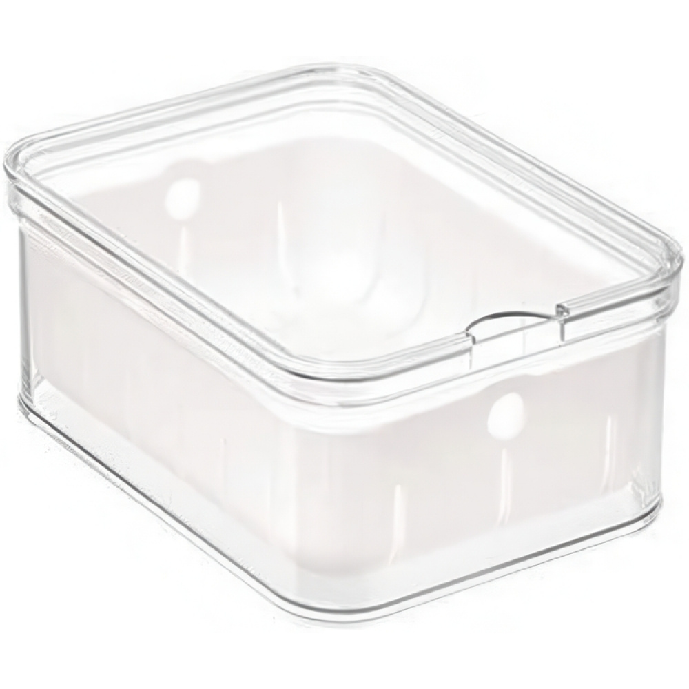 Bin with lid and colander, CRISP BERRY BIN, 16,5 x 21,6 x H 9,5 cm, Transparent / White in the group Storage / Kitchen storage / Fridge storage at SmartaSaker.se (40305)