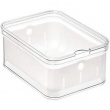 Bin with lid and colander, CRISP BERRY BIN, 16,5 x 21,6 x H 9,5 cm, Transparent / White Bin with lid and colander, CRISP BERRY BIN, 16,5 x 21,6 x H 9,5 cm, Transparent / White
