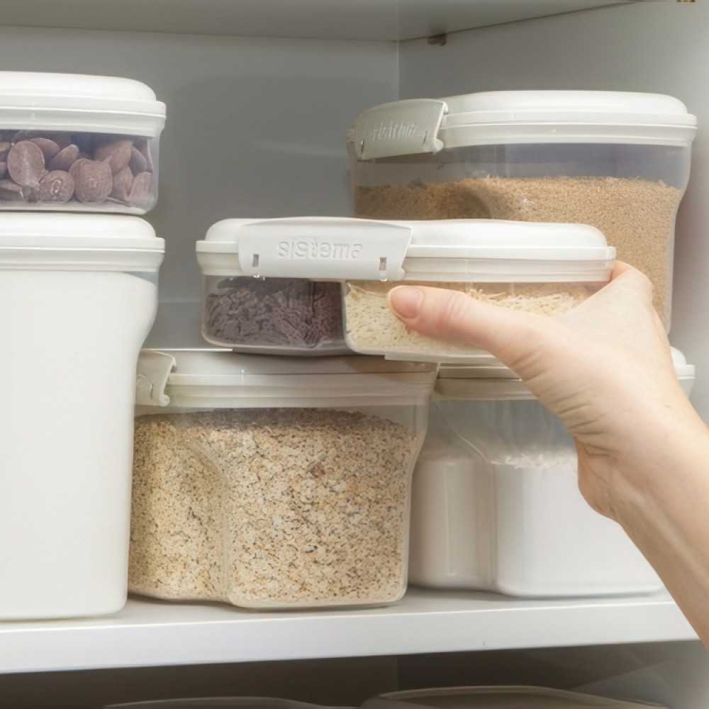 Two-part split jar, 630 ml, SISTEMA BAKE IT SPLIT, Clear / White in the group Storage / Kitchen storage / Food containers at SmartaSaker.se (40308)