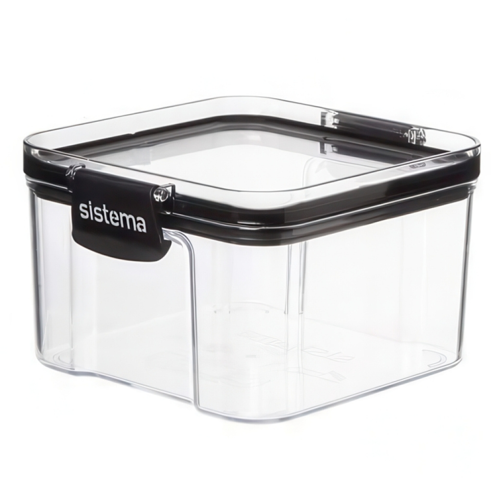 Canister, 460 ml, TRITAN ULTRA SQUARE, Clear / Black in the group Storage / Kitchen storage / Storage jars at SmartaSaker.se (40310)