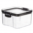 Canister, 460 ml, TRITAN ULTRA SQUARE, Clear / Black Canister, 460 ml, TRITAN ULTRA SQUARE, Clear / Black