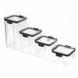 Canister, 460 ml, TRITAN ULTRA SQUARE, Clear / Black Canister, 460 ml, TRITAN ULTRA SQUARE, Clear / Black