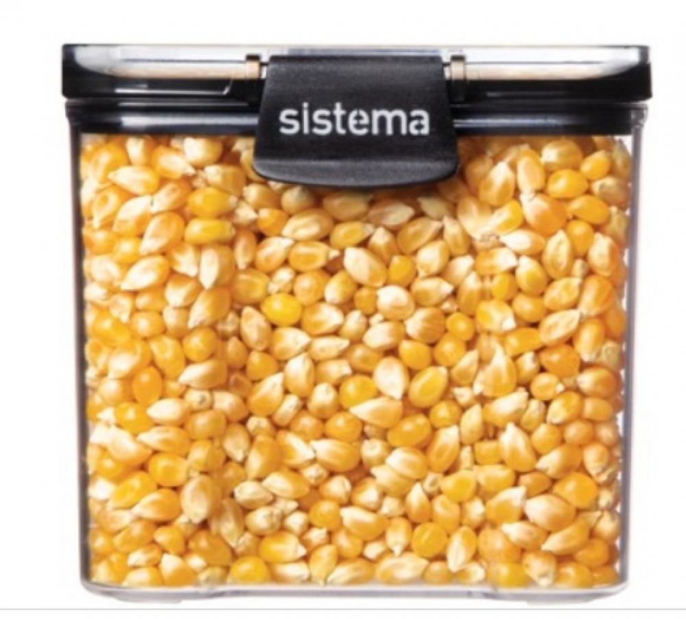 Canister, 700 ml, TRITAN ULTRA SQUARE, Clear / Black in the group Storage / Kitchen storage / Storage bins and jars / Sistema at SmartaSaker.se (40312)