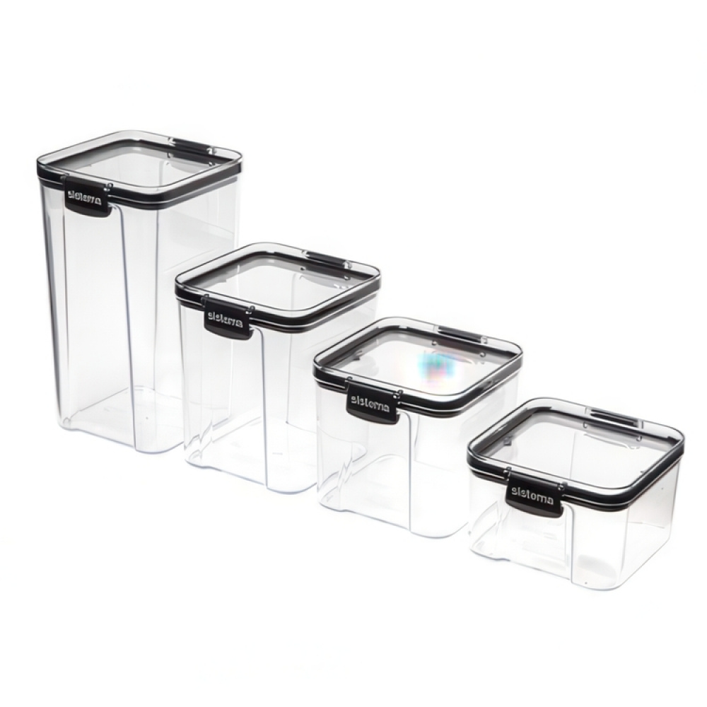 Canister, 700 ml, TRITAN ULTRA SQUARE, Clear / Black in the group Storage / Kitchen storage / Storage jars / Sistema storage jars at SmartaSaker.se (40312)