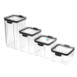 Canister, 700 ml, TRITAN ULTRA SQUARE, Clear / Black Canister, 700 ml, TRITAN ULTRA SQUARE, Clear / Black
