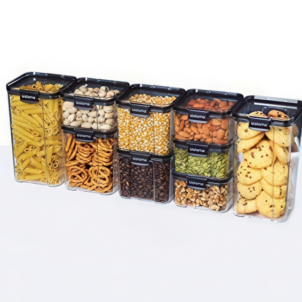 Canister, 920 ml, TRITAN ULTRA SQUARE, Clear / Black in the group Storage / Kitchen storage / Storage jars / Sistema storage jars at SmartaSaker.se (40313)