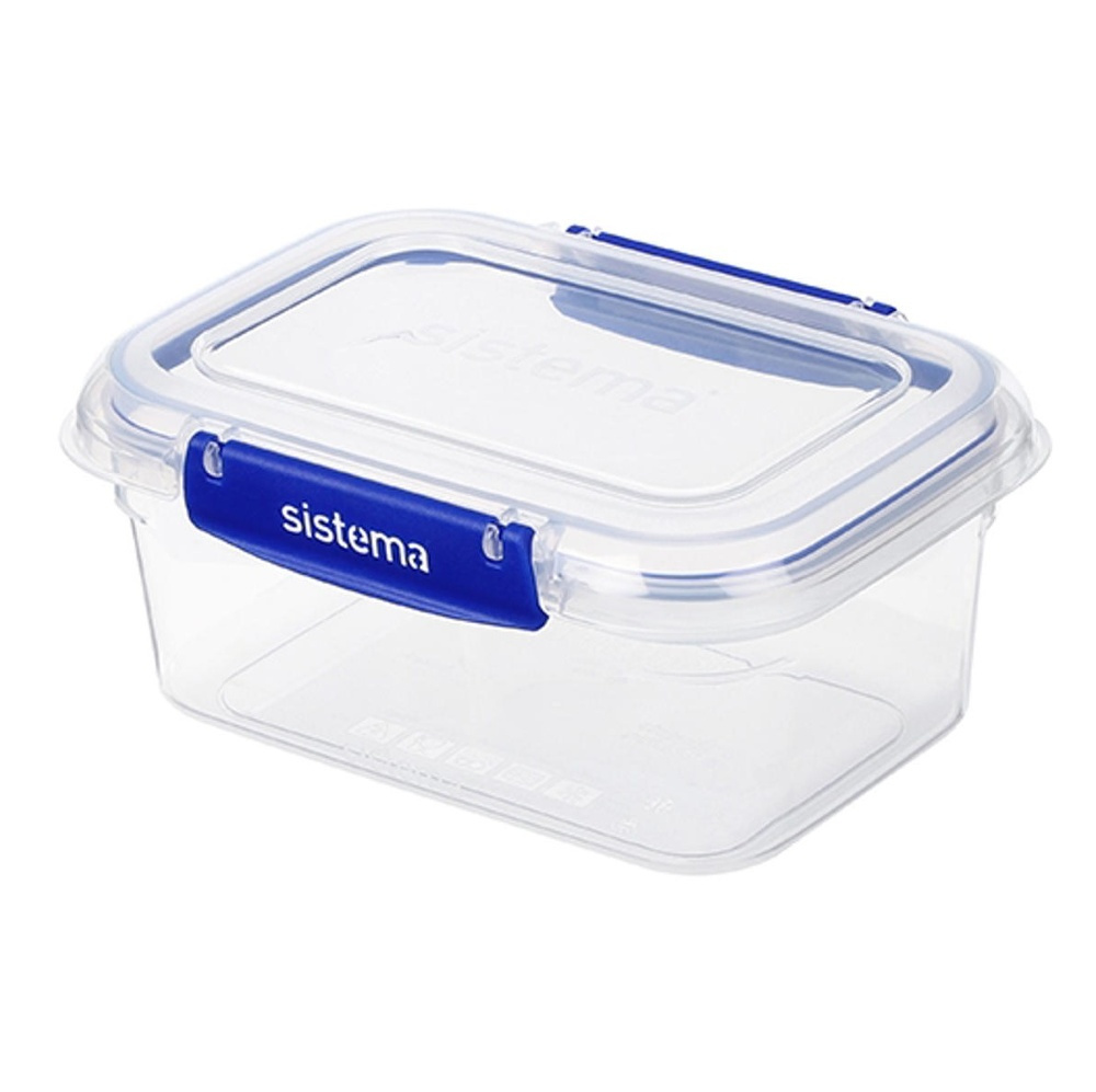 Food box, 1L, KLIP IT PLUS RECTANGLE, 18 x 13 x H 8 cm, Transparent / Blue in the group Storage / Kitchen storage / Food containers at SmartaSaker.se (40314)