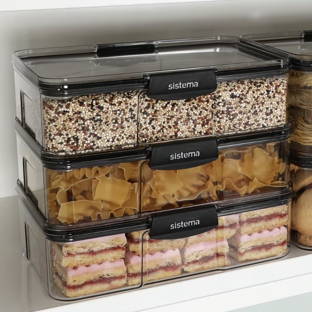 Canister, 1,73 L, TRITAN ULTRA LARGE RECTANGLE, Clear / Black in the group Storage / Kitchen storage / Storage bins and jars at SmartaSaker.se (40319)