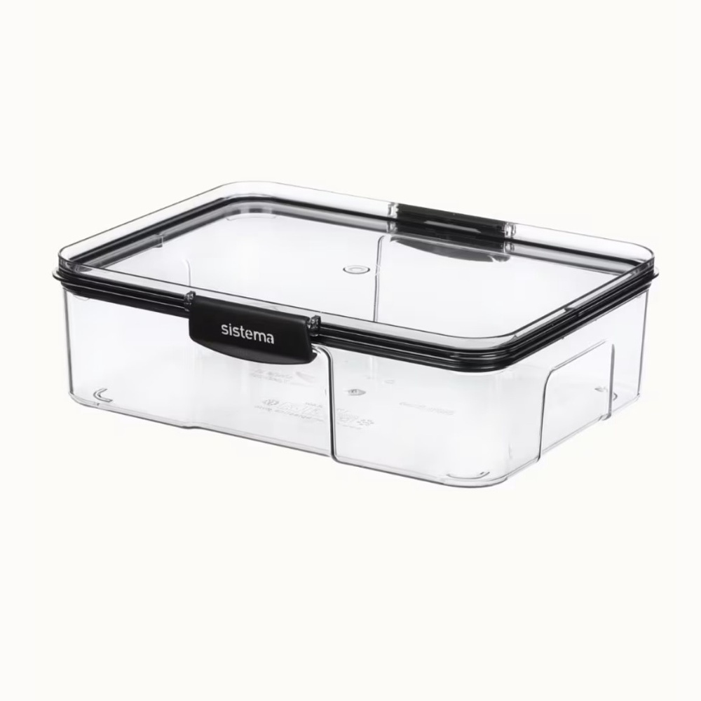 Canister, 1,73 L, TRITAN ULTRA LARGE RECTANGLE, Clear / Black in the group Storage / Kitchen storage / Storage bins and jars at SmartaSaker.se (40319)