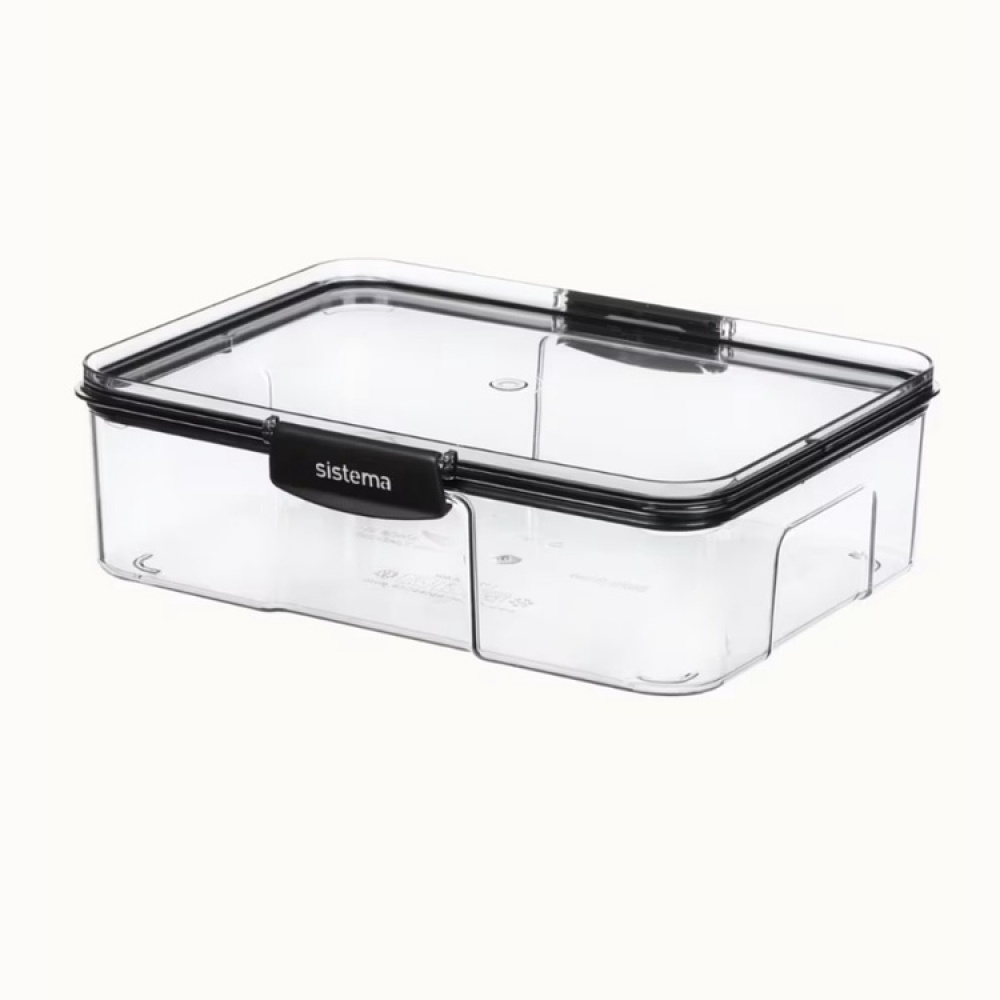 Canister, 1,73 L, TRITAN ULTRA LARGE RECTANGLE, Clear / Black in the group Storage / Kitchen storage / Storage jars at SmartaSaker.se (40319)