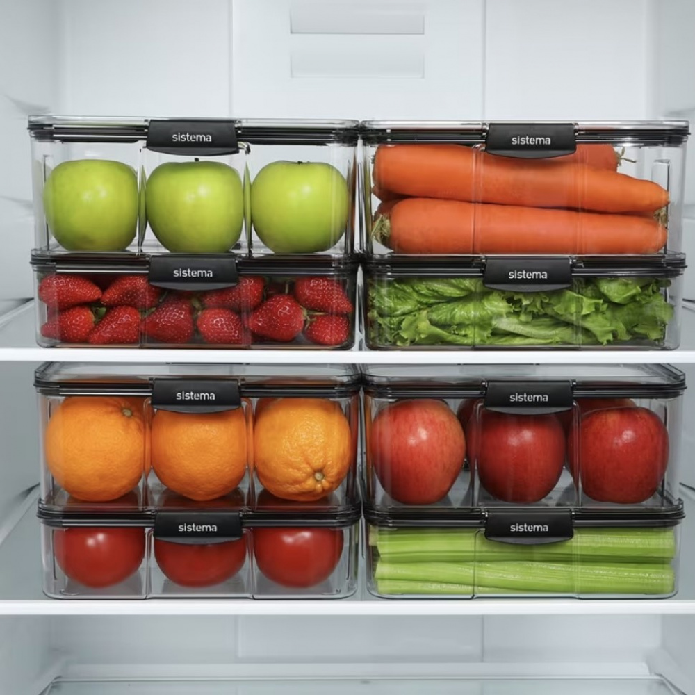 Canister, 1,73 L, TRITAN ULTRA LARGE RECTANGLE, Clear / Black in the group Storage / Kitchen storage / Storage bins and jars at SmartaSaker.se (40319)