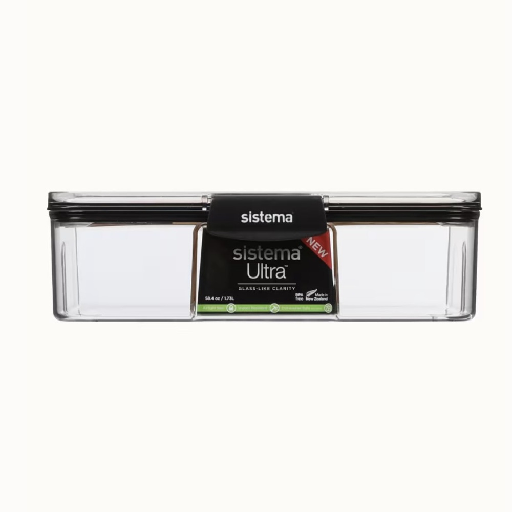 Canister, 1,73 L, TRITAN ULTRA LARGE RECTANGLE, Clear / Black in the group Storage / Kitchen storage / Storage bins and jars at SmartaSaker.se (40319)