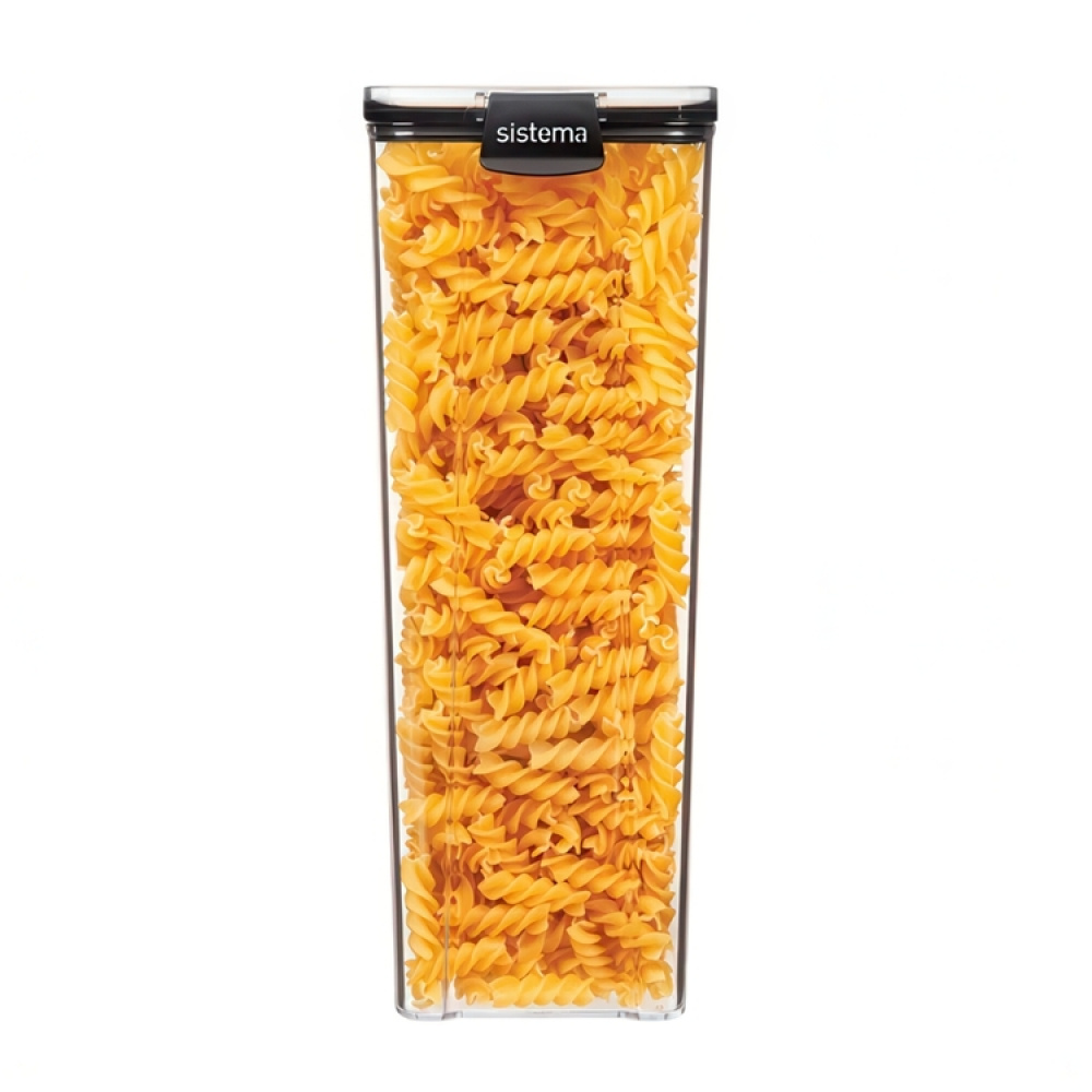 Canister, 1,9 l, TRITAN ULTRA SQUARE, Clear / Black in the group Storage / Kitchen storage at SmartaSaker.se (40320)