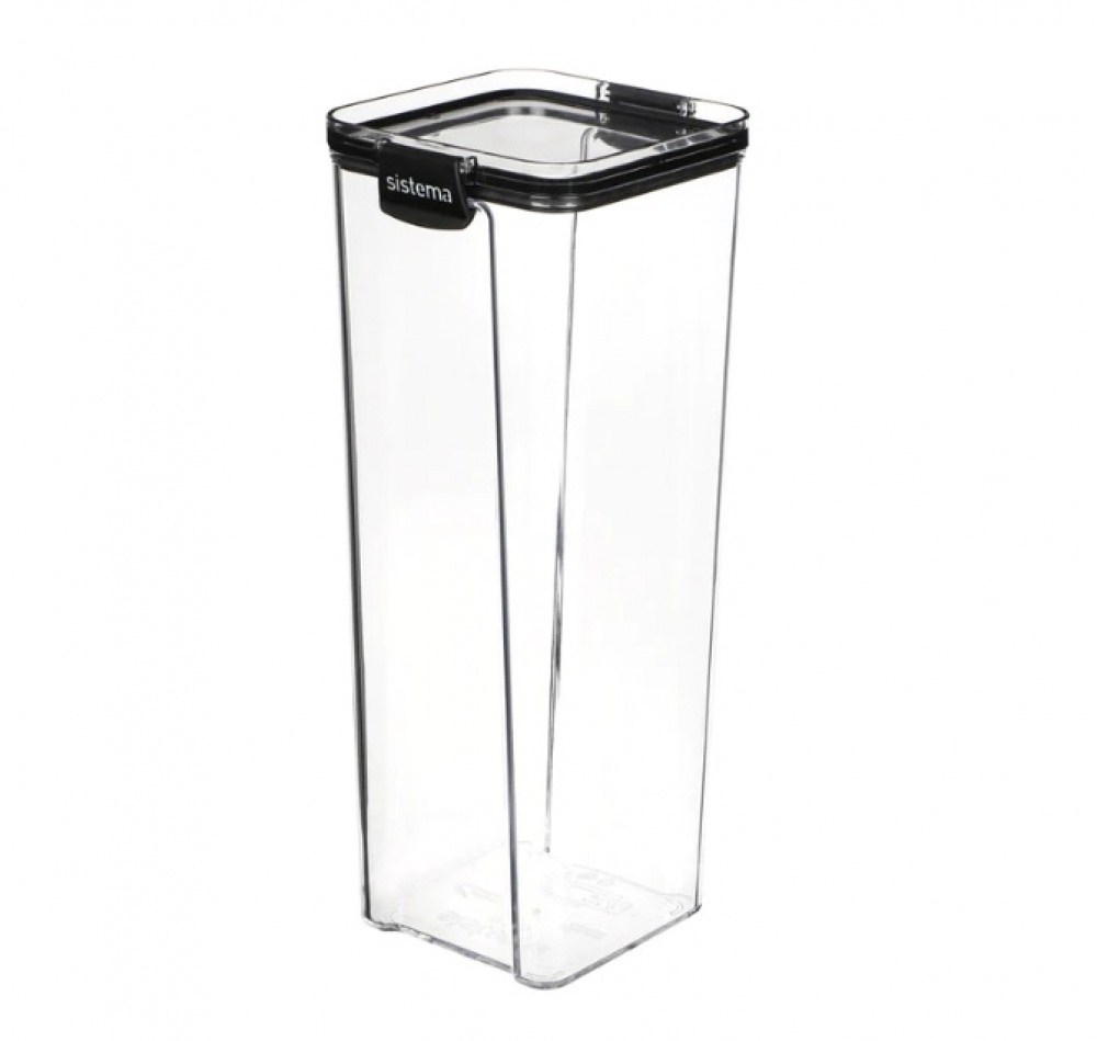 Canister, 1,9 l, TRITAN ULTRA SQUARE, Clear / Black in the group Storage / Kitchen storage / Storage bins and jars at SmartaSaker.se (40320)