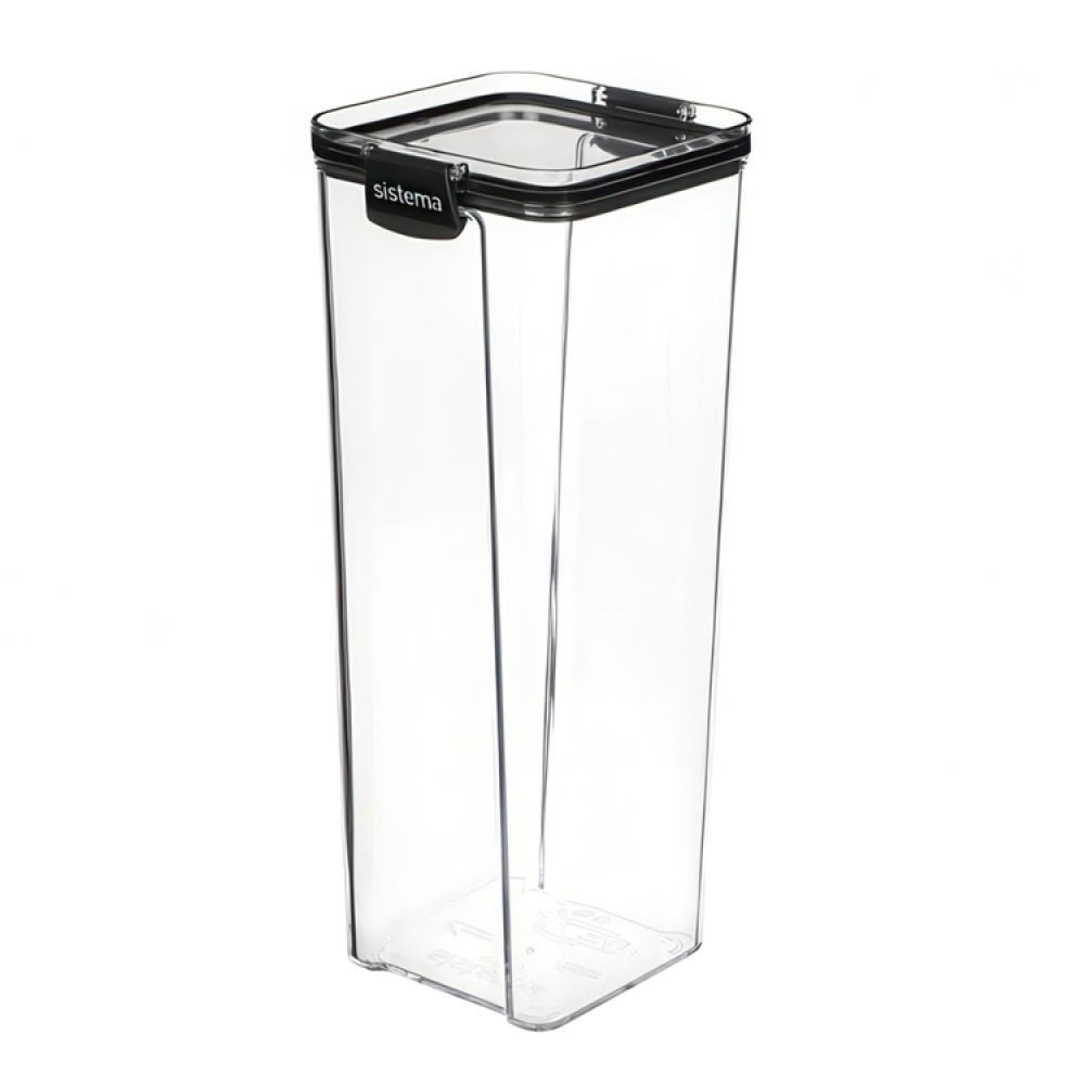 Canister, 1,9 l, TRITAN ULTRA SQUARE, Clear / Black in the group Storage / Kitchen storage at SmartaSaker.se (40320)