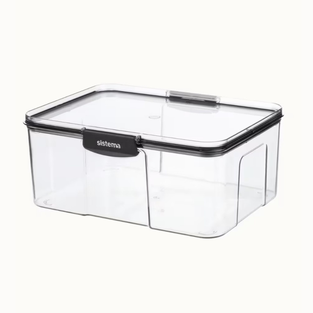 Canister, 2,63 L, TRITAN ULTRA LARGE RECTANGLE, Clear / Black in the group Storage / Kitchen storage / Storage bins and jars / Sistema at SmartaSaker.se (40323)