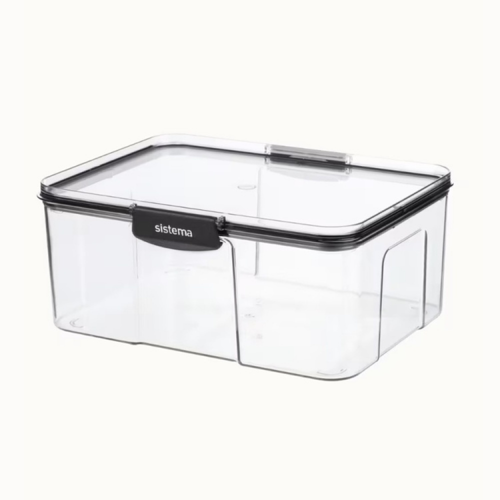 Canister, 2,63 L, TRITAN ULTRA LARGE RECTANGLE, Clear / Black in the group Storage / Kitchen storage / Storage jars / Sistema storage jars at SmartaSaker.se (40323)