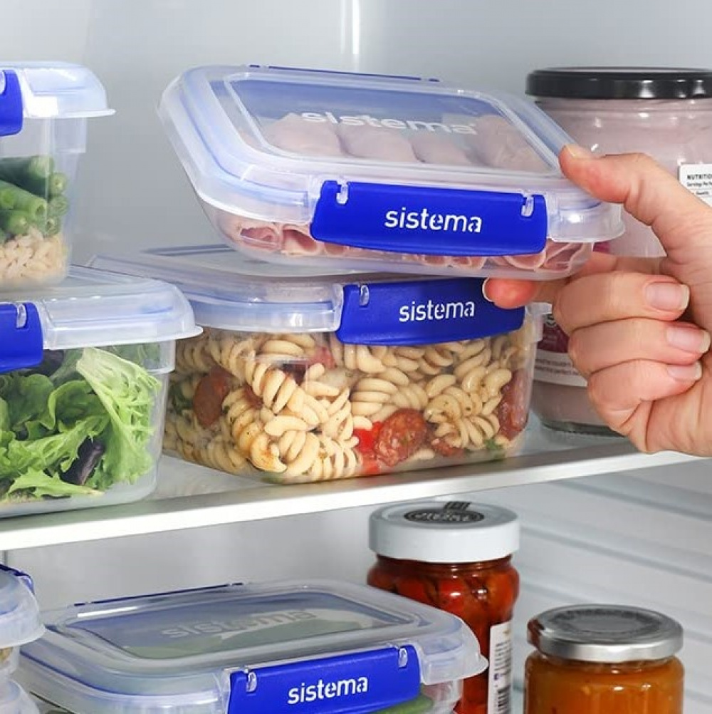 Food box, 450 ml, KLIP IT PLUS RECTANGLE, 18 x 13 x H 4 cm, Transparent / Blue in the group Storage / Kitchen storage / Food containers / Plastic at SmartaSaker.se (40327)