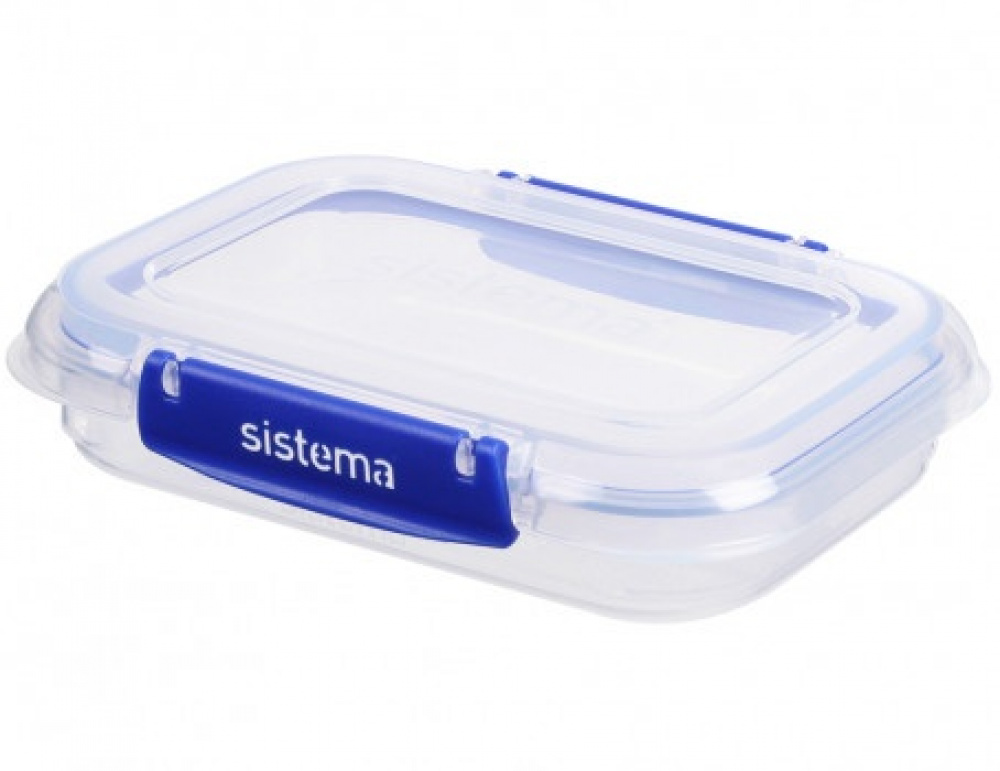 Food box, 450 ml, KLIP IT PLUS RECTANGLE, 18 x 13 x H 4 cm, Transparent / Blue in the group Storage / Kitchen storage / Food containers / Plastic at SmartaSaker.se (40327)
