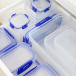 Food box, Square, 520 ml, KLIP IT PLUS SANDWICH, 16 x 16 x H4 cm, Transparent / Blue Food box, Square, 520 ml, KLIP IT PLUS SANDWICH, 16 x 16 x H4 cm, Transparent / Blue