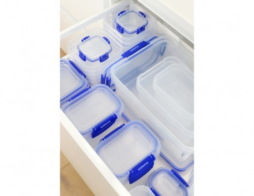 Food box, 400ml, KLIP IT PLUS RECTANGLE, 13 x 9 x H 8 cm, Transparent / Blue in the group Storage / Kitchen storage / Food containers / Plastic at SmartaSaker.se (40332)