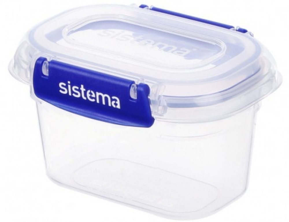 Food box, 400ml, KLIP IT PLUS RECTANGLE, 13 x 9 x H 8 cm, Transparent / Blue in the group Storage / Kitchen storage / Food containers / Plastic at SmartaSaker.se (40332)