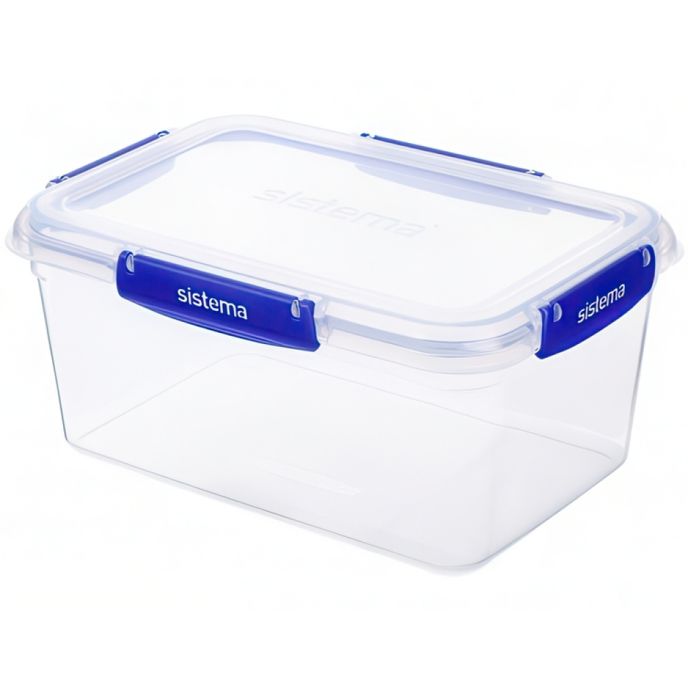 Food box, Large,3,35L, KLIP IT PLUS RECTANGLE, 25,5 x 17,5 x H 12 cm, Clear / Blue in the group Storage / Kitchen storage / Storage jars / Sistema storage jars at SmartaSaker.se (40334)