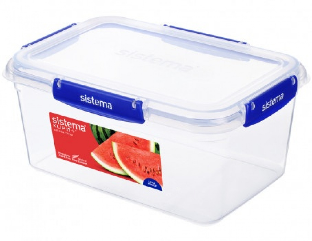 Food box, Large,3,35L, KLIP IT PLUS RECTANGLE, 25,5 x 17,5 x H 12 cm, Clear / Blue in the group Storage / Kitchen storage / Storage bins and jars at SmartaSaker.se (40334)