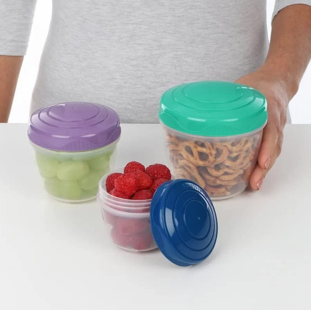 Containers for snack, Set of 3, SISTEMA SNACK AND NEST, Purple / Mint / Blue in the group Storage / Kitchen storage / Food containers / Plastic at SmartaSaker.se (40335)