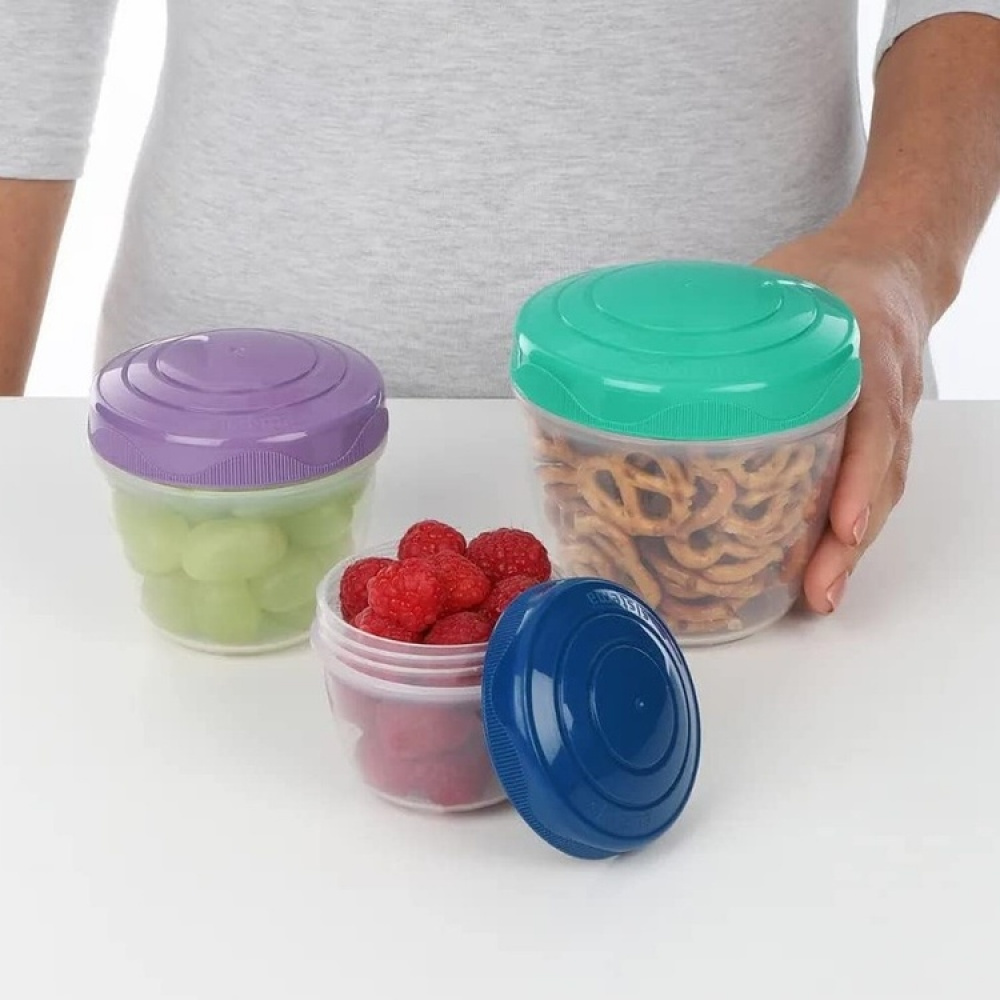 Containers for snack, Set of 3, SISTEMA SNACK AND NEST, Purple / Mint / Blue in the group Storage / Kitchen storage / Food containers / Plastic lunch boxes at SmartaSaker.se (40335)