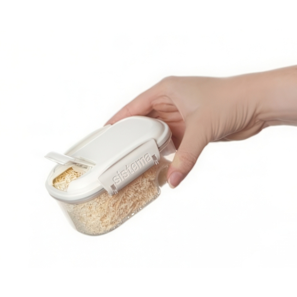 Containers for sprinkles, sugar, etc, 3 Pack, SISTEMA BAKE IT STACK & POUR, Clear / White in the group Storage / Kitchen storage / Storage jars / Sistema storage jars at SmartaSaker.se (40338)