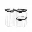 Canisters, 3-pack, SISTEMA TRITAN ULTRA SPECIAL, Clear / Black