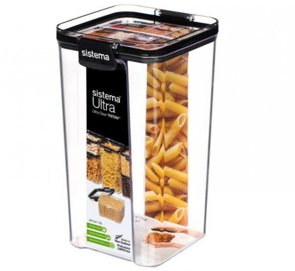 Canisters, 3-pack, SISTEMA TRITAN ULTRA SPECIAL, Clear / Black in the group Storage / Kitchen storage / Storage bins and jars / Sistema at SmartaSaker.se (40339)