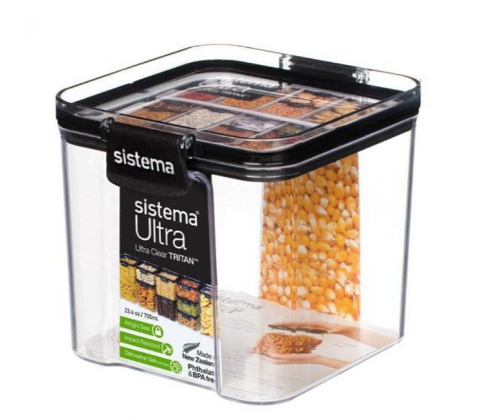 Canisters, 3-pack, SISTEMA TRITAN ULTRA SPECIAL, Clear / Black in the group Storage / Kitchen storage / Storage bins and jars / Sistema at SmartaSaker.se (40339)