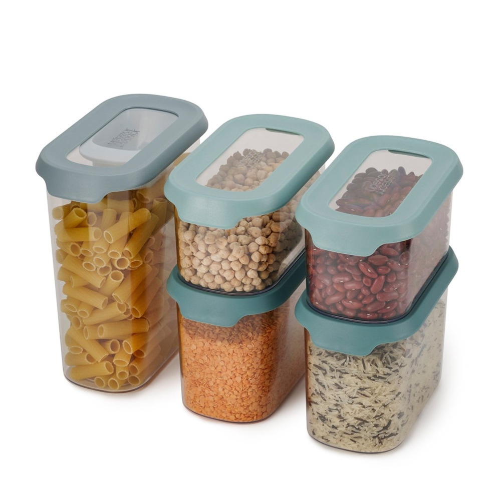 Container Set, 5-piece, CUPBOARD-STORE, Joseph Joseph, Clear / Blue in the group Storage / Kitchen storage / Storage bins and jars at SmartaSaker.se (40340)