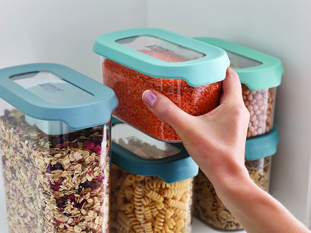 Container Set, 5-piece, CUPBOARD-STORE, Joseph Joseph, Clear / Blue in the group Storage / Kitchen storage / Storage bins and jars at SmartaSaker.se (40340)