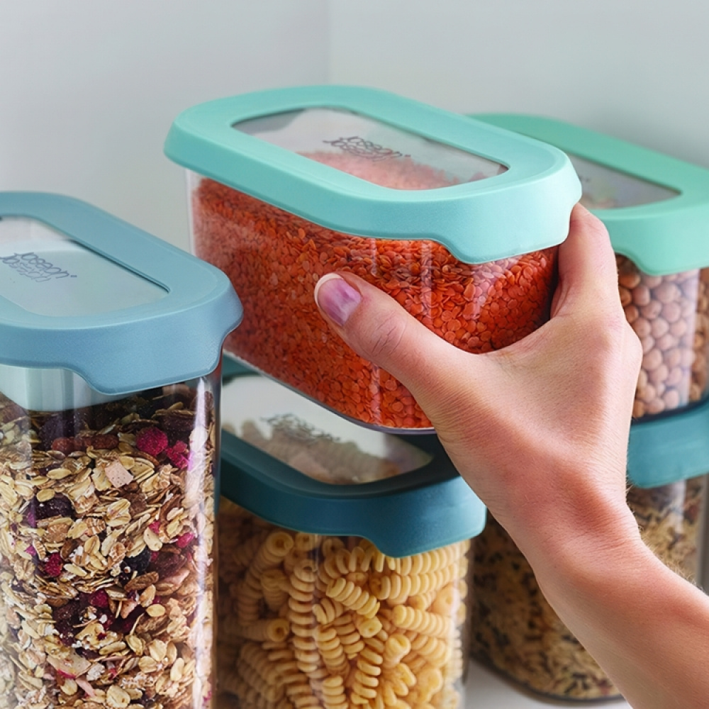 Container Set, 5-piece, CUPBOARD-STORE, Joseph Joseph, Clear / Blue in the group Storage / Kitchen storage at SmartaSaker.se (40340)