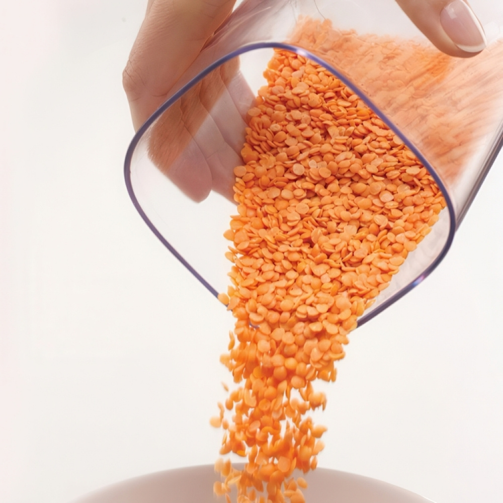 Container Set in stand, 3-piece, PODIUM EASY-ACCESS, Joseph Joseph, Clear / Grey in the group Storage / Kitchen storage at SmartaSaker.se (40342)